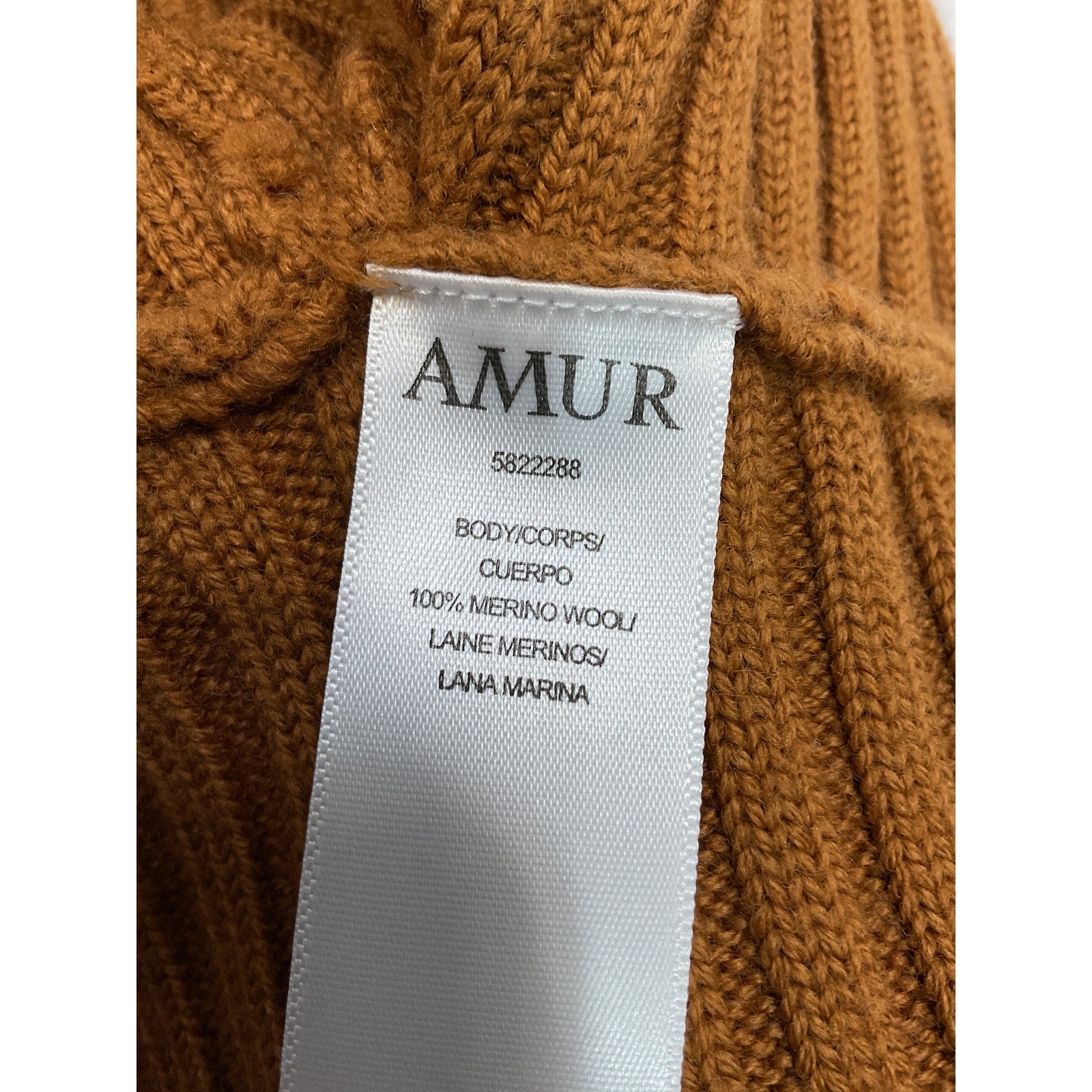 Amur Milena 'Cropped' Red Rib Knit Sweater Size P
