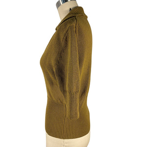 Proenza Schouler Cotton Blend Knit Ochre Reeve Polo Top Size X-Small