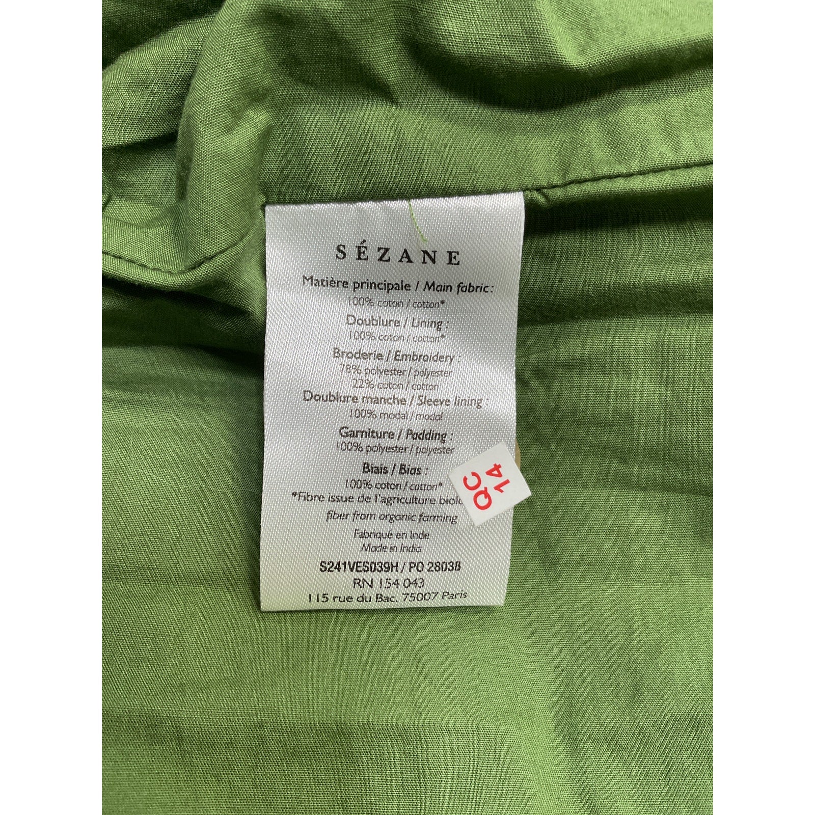 S�zane 'Ewan' Green Jacket Size 34
