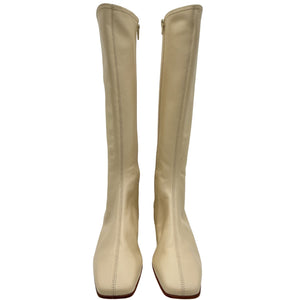 By Far Sleek Beige Edie Tall Boots Size 37 EU / US 7