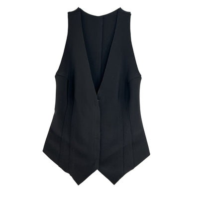 Norma Kamali Sleek Black Simple Vest Size XXS