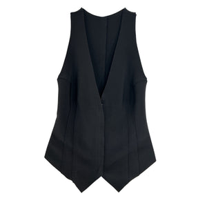 Norma Kamali Sleek Black Simple Vest Size XXS