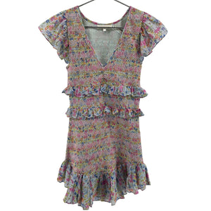 Loveshackfancy Smocked Coral Reef Waves Sonora Dress Size XS