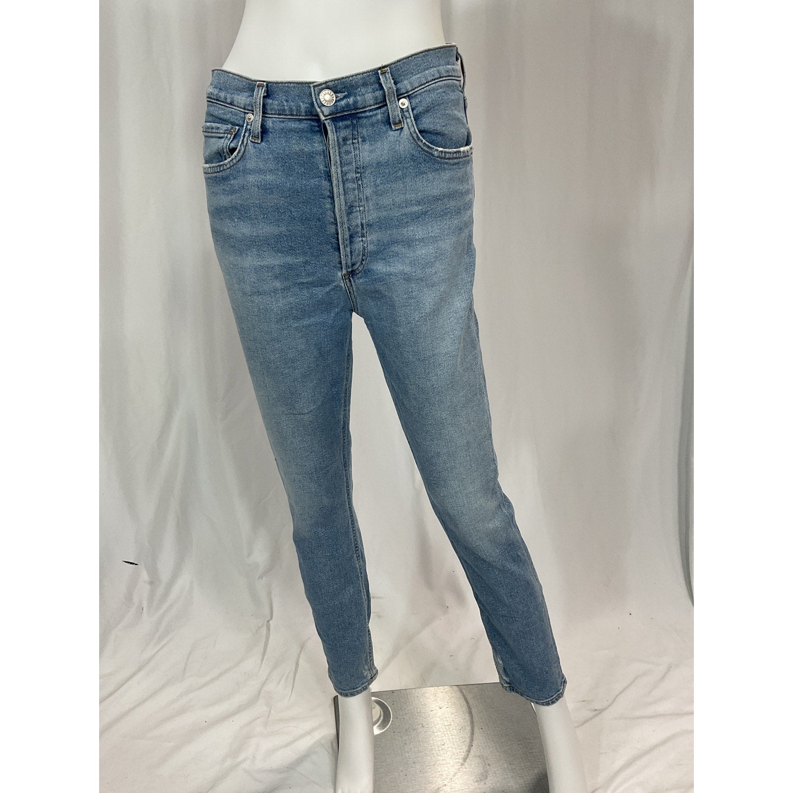 Agolde 'Nico' Blue High Rise Slim Denim Jean Size 28