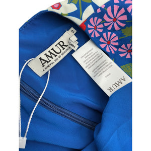 Amur Vibrant Blue Multi Floral Katy Cutout Dress Size 2