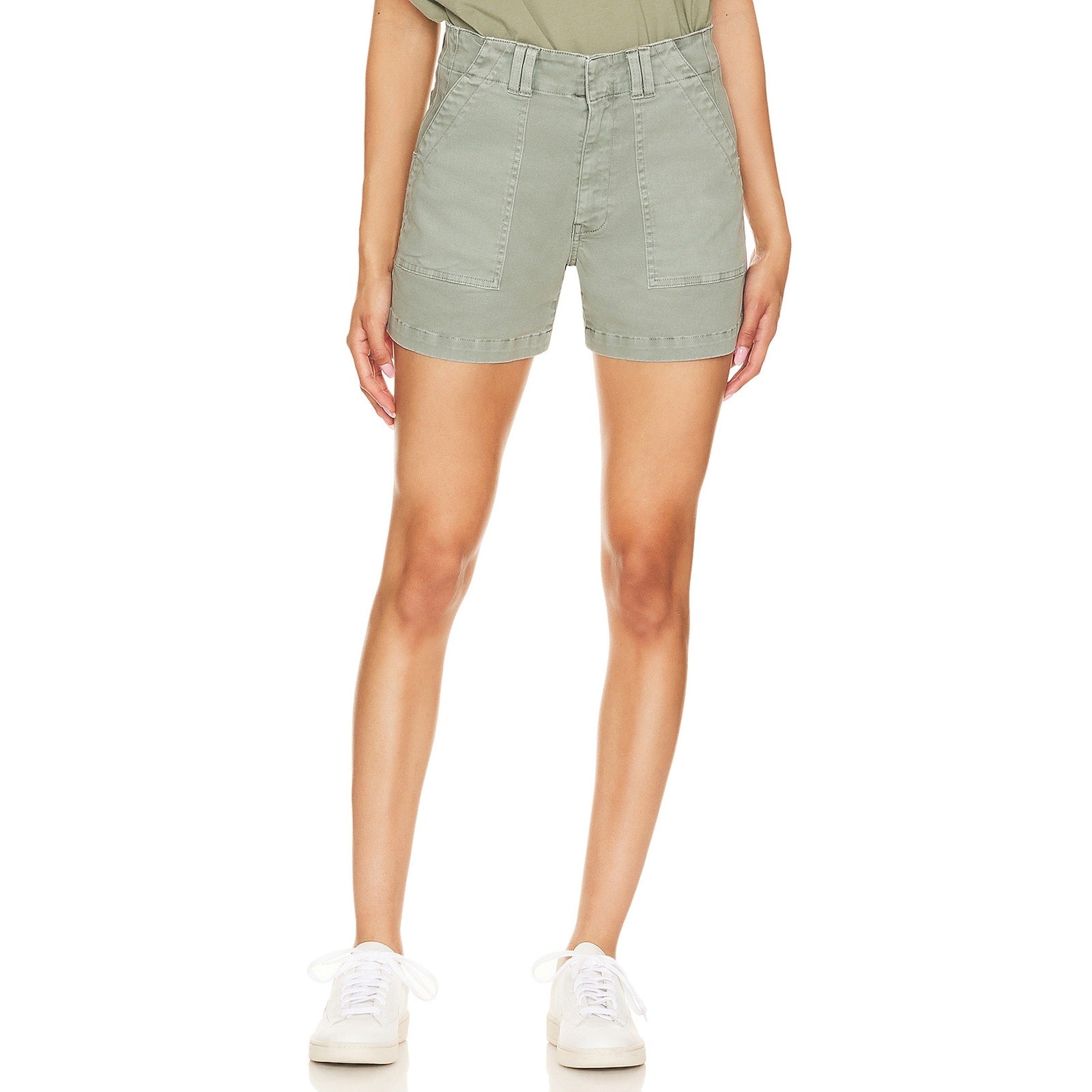 Pistola 'Marissa' Green Cotton High Rise Utility Short Size 24