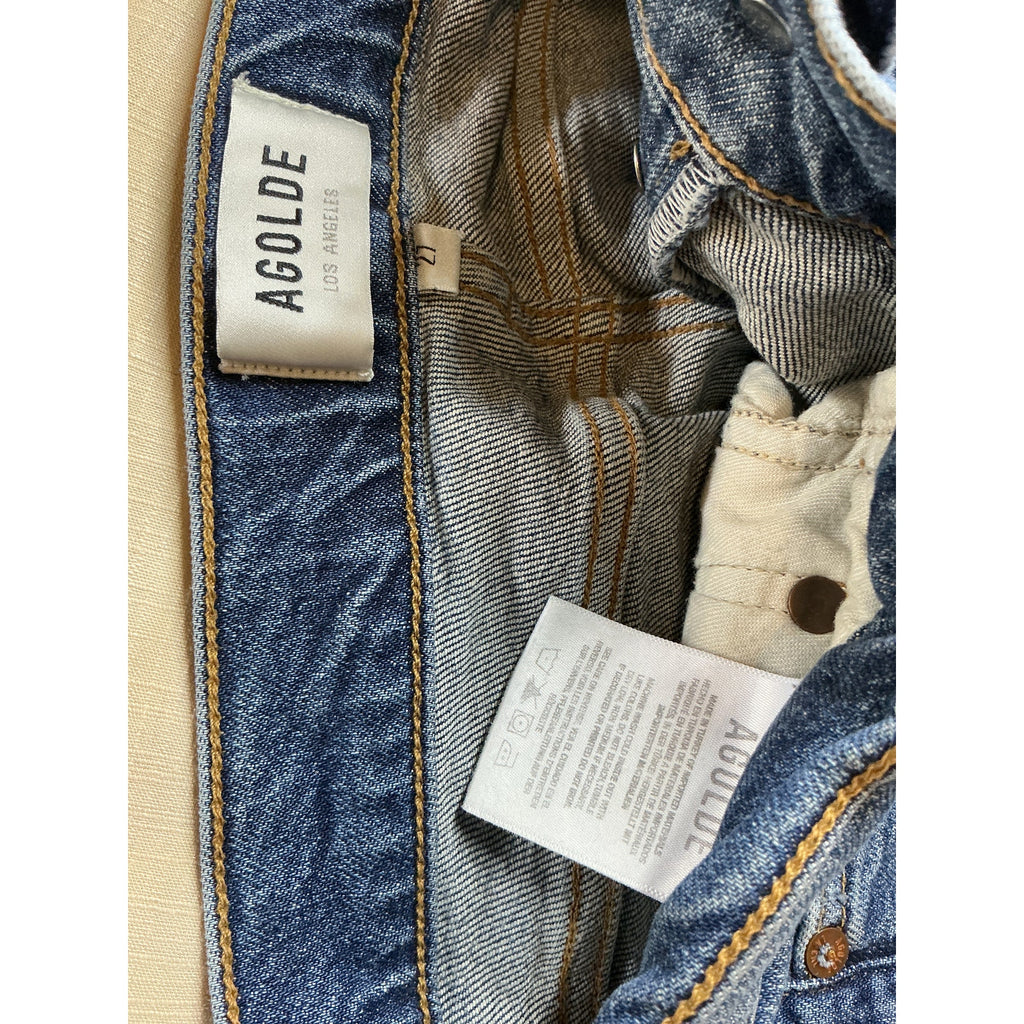 Agolde 'Nico' Blue Lyocell High Rise Slim Fit Jean Size 27