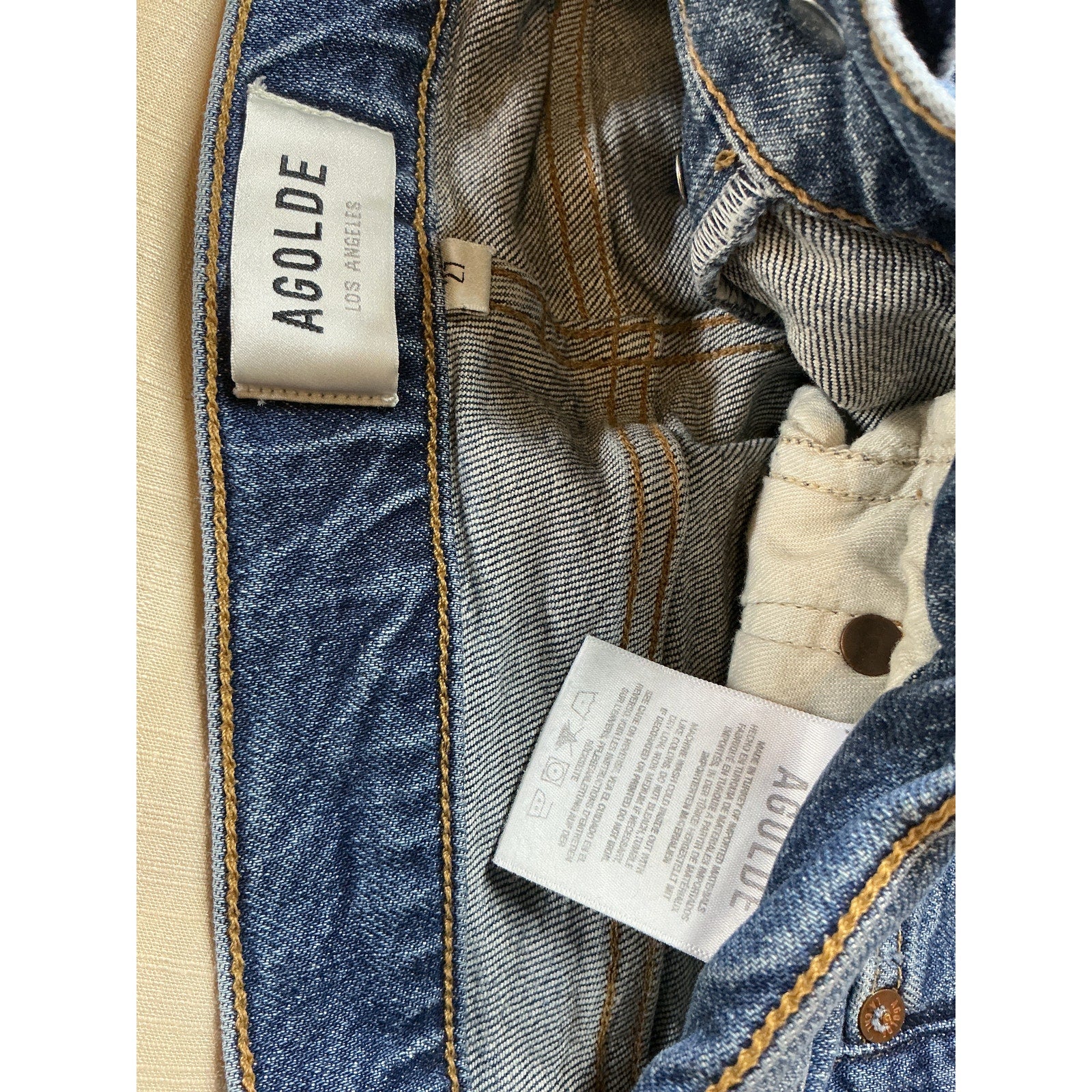 Agolde 'Nico' Blue Lyocell High Rise Slim Fit Jean Size 27