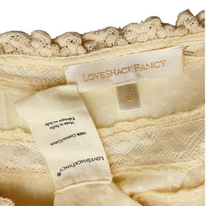 Loveshackfancy Ruffled Beige Lace Mini Dress Size XS