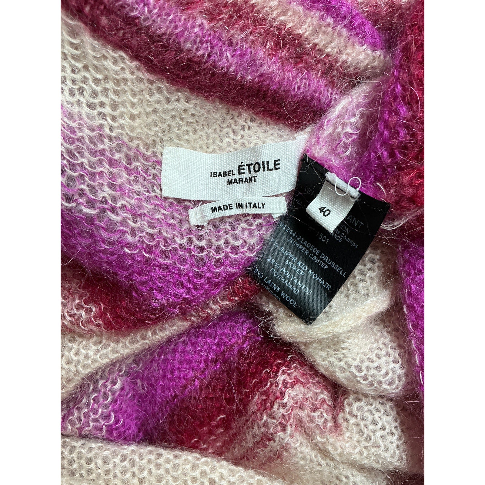 Isabel Marant 'Drussell' Pink Mohair Sweater Size 40