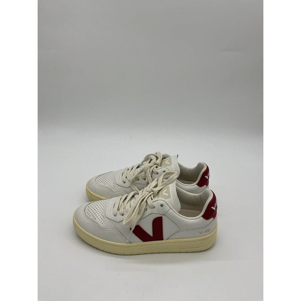 Veja 'V-90' White Leather  Sneaker Size 7