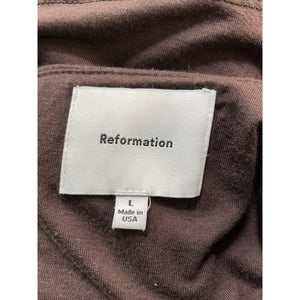 Reformation Cutout Brown Alexa Dress Size L