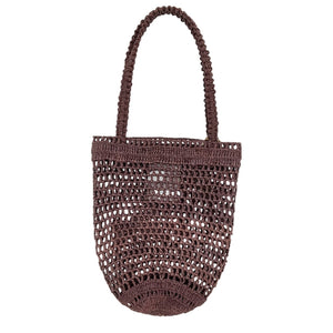 Chloé Woven Kohl Brown Summer Banana Tote Bag Size Small