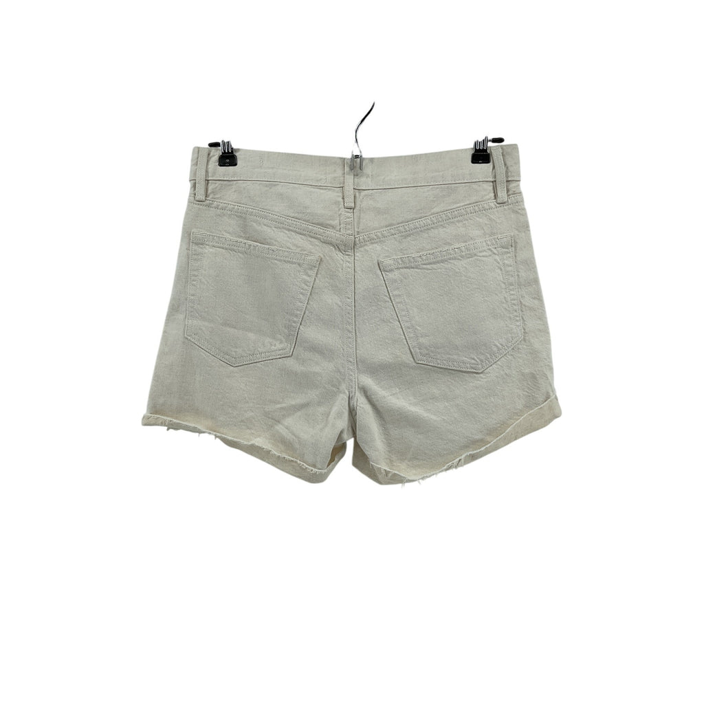 Frame 'Le' White Cotton Brigette High Waist Raw Edge Denim Shorts Size 25