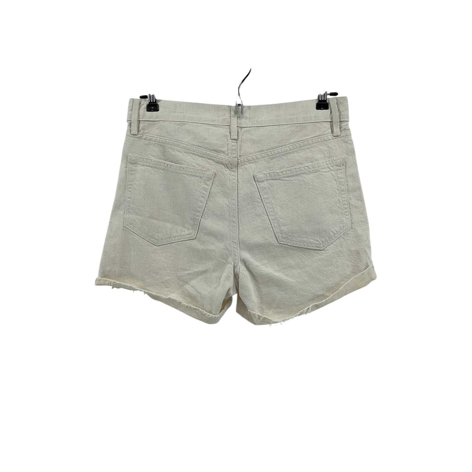 Frame 'Le' White Cotton Brigette High Waist Raw Edge Denim Shorts Size 25