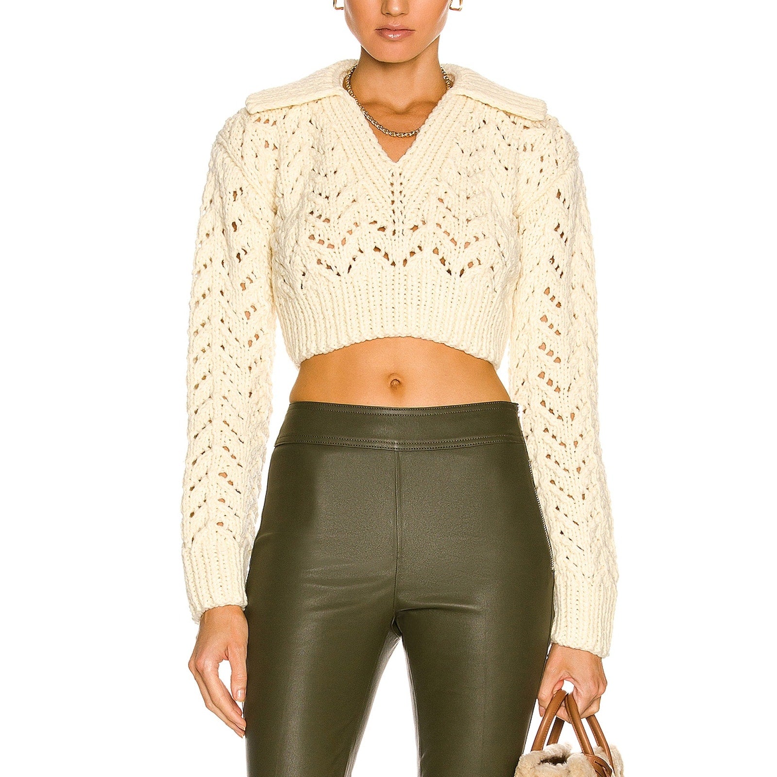 Anna October 'Venia' White Poly Sweater  Size L