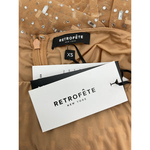 Retrofête Embellished Silver And Nude Axel Jumpsuit Size XS