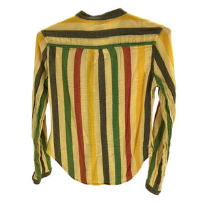 Suzie Kondi Textured Sunset Stripe Koubi Button Blouse Size S