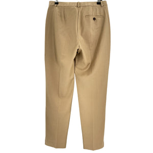 Theory Sleek Tan Tapered High-Waist Flannel Trousers Size 4