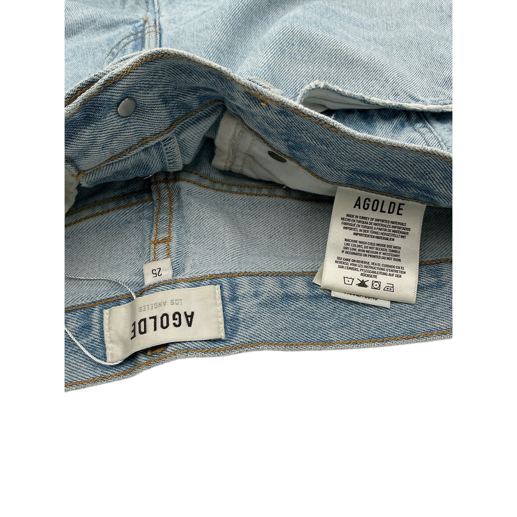 Agolde Parker Long Blue Cotton Short Size 25