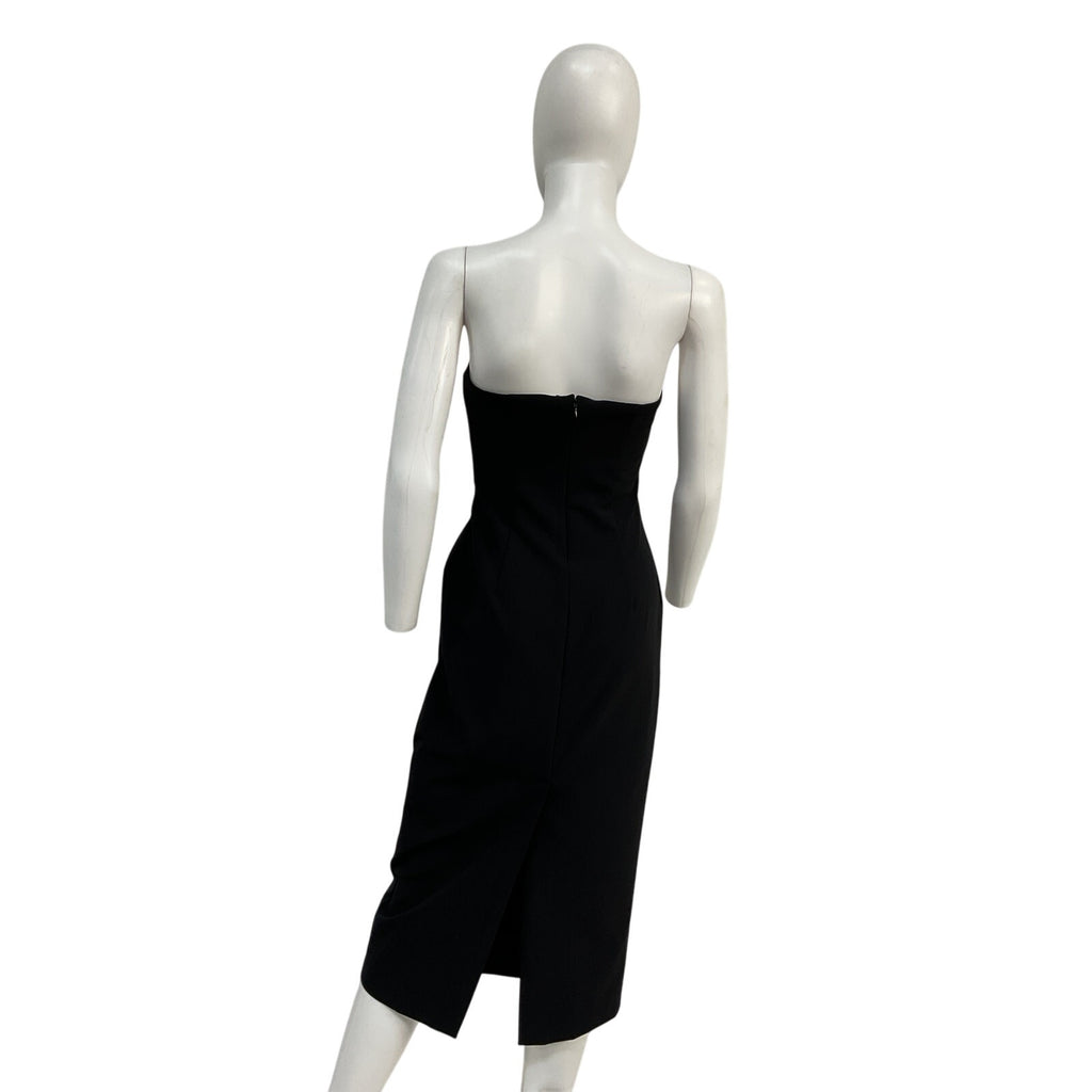 L'Academie 'Marianna' Black Nylon Hewitt Sunny Midi Dress Size S