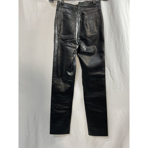 Agolde 'Criss Cross' Black Cowhide Straight Pants Size 23