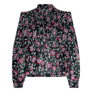 Isabel Marant Floral Print Black Vega Blouse Size FR 36 / US 4