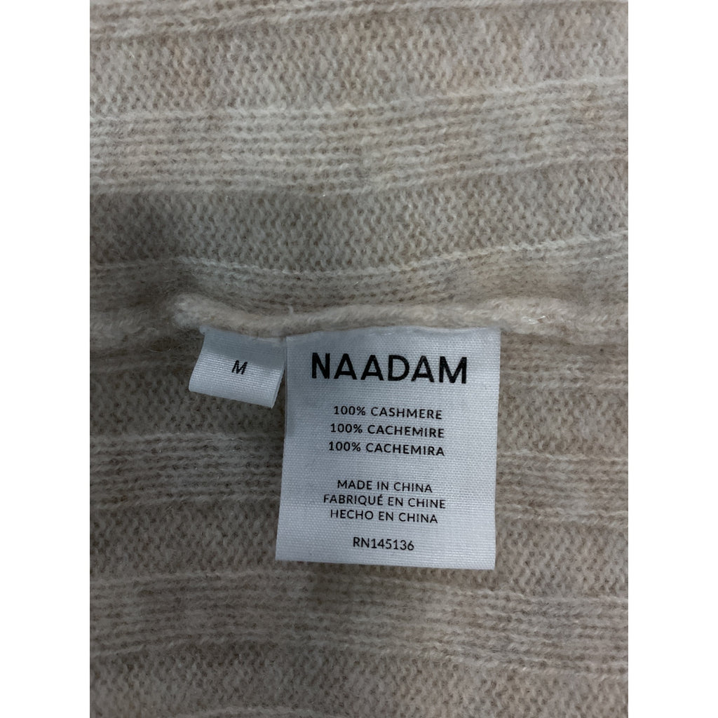 Naadam 'Cashmere' Tan Ribbed Crewneck Sweater Size M