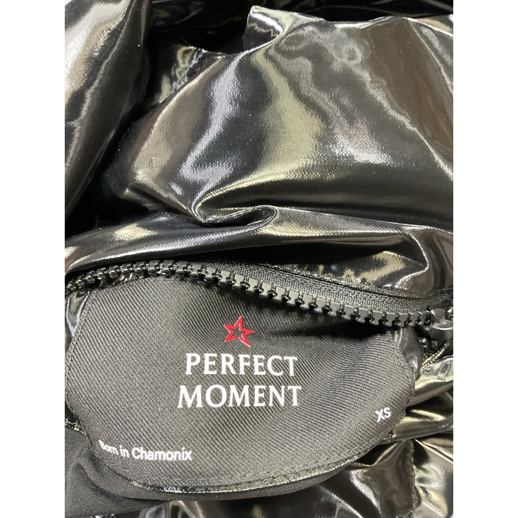 Perfect Moment 'Reversible' Black Polyester Metallic Faux Shearling Jacket Size XS