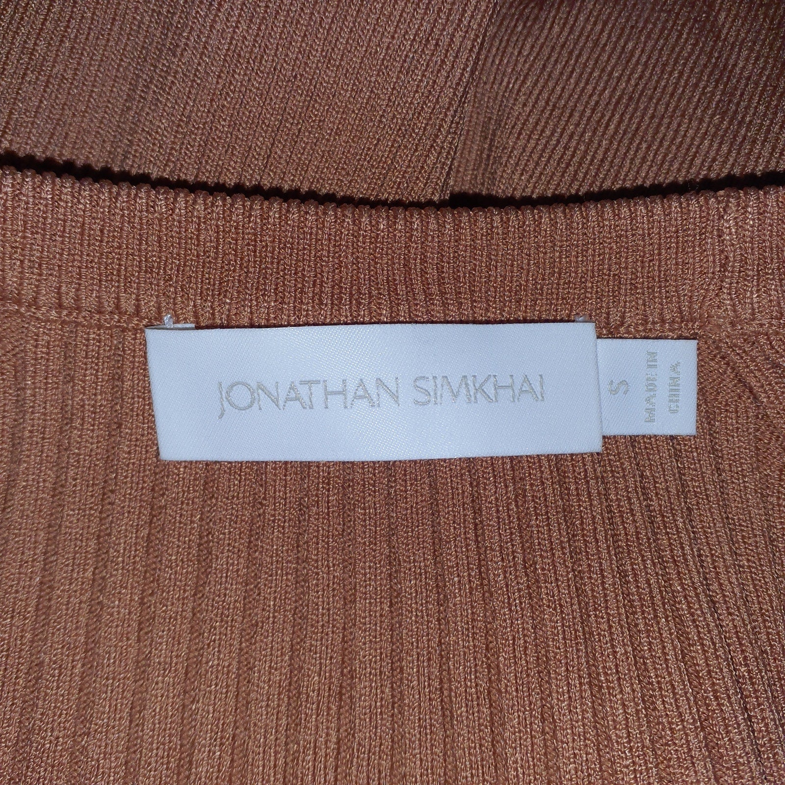 Simkhai 'Jayline' Brown Halterneck Compact Rib Size S