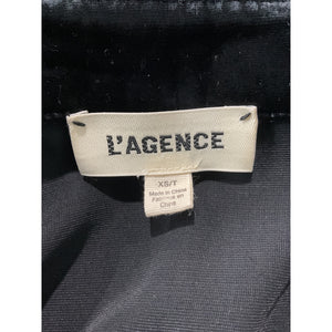 L'Agence Velvet Black Argo Shirt Size XS