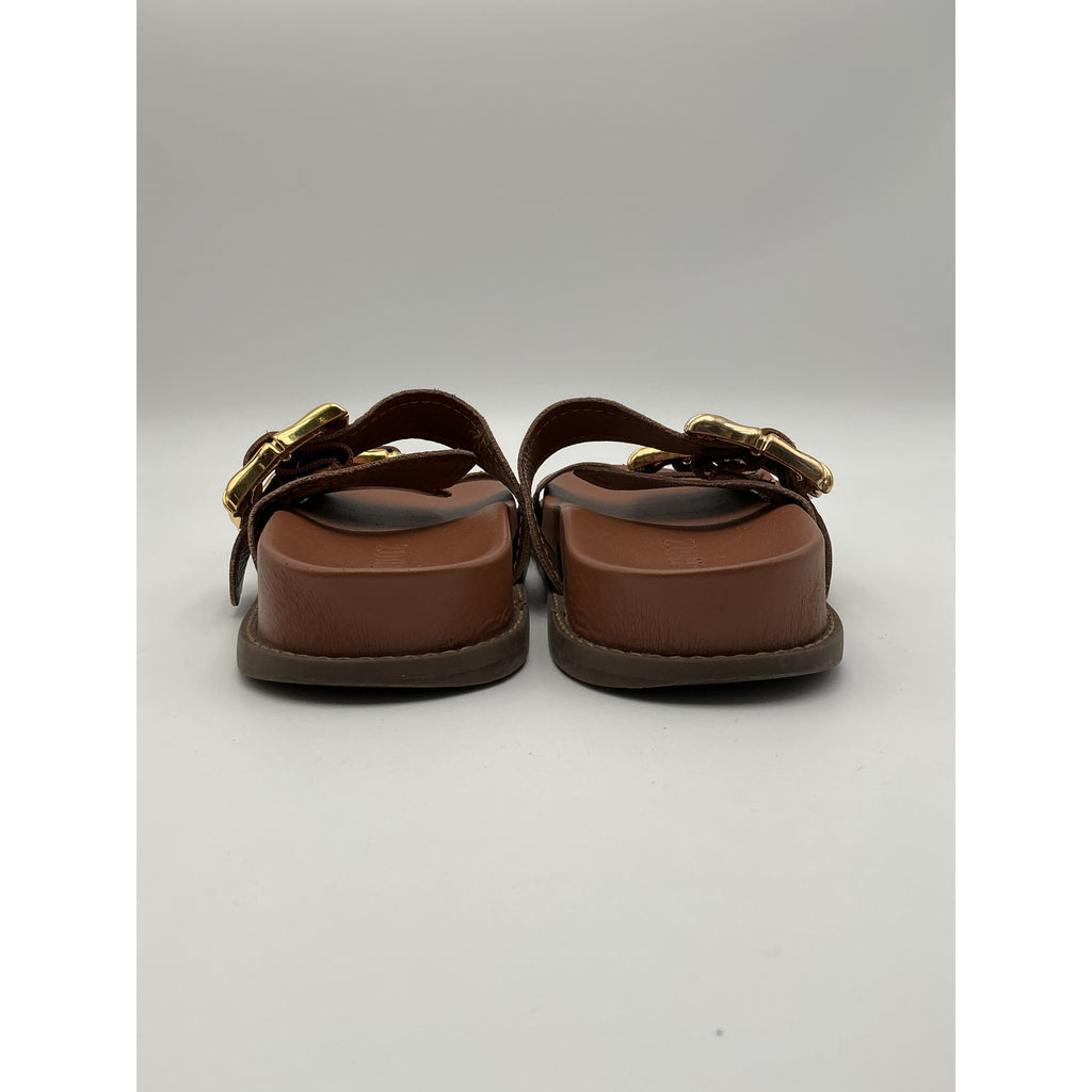 Schutz 'Enola' Brown Leather Sporty Sandal Size 7.5