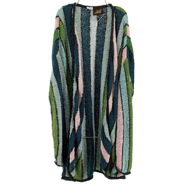 Loewe Stripe Belted Green Cotton Cardigan Size M