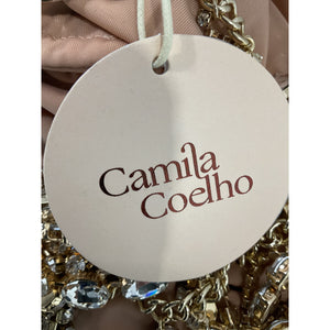 Camila Coelho Embellished Gold Penny Skirt Bottom Size XS NWT