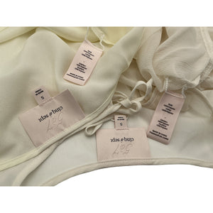 Cinq à Sept Ruffled White Steffina Blouse Size S