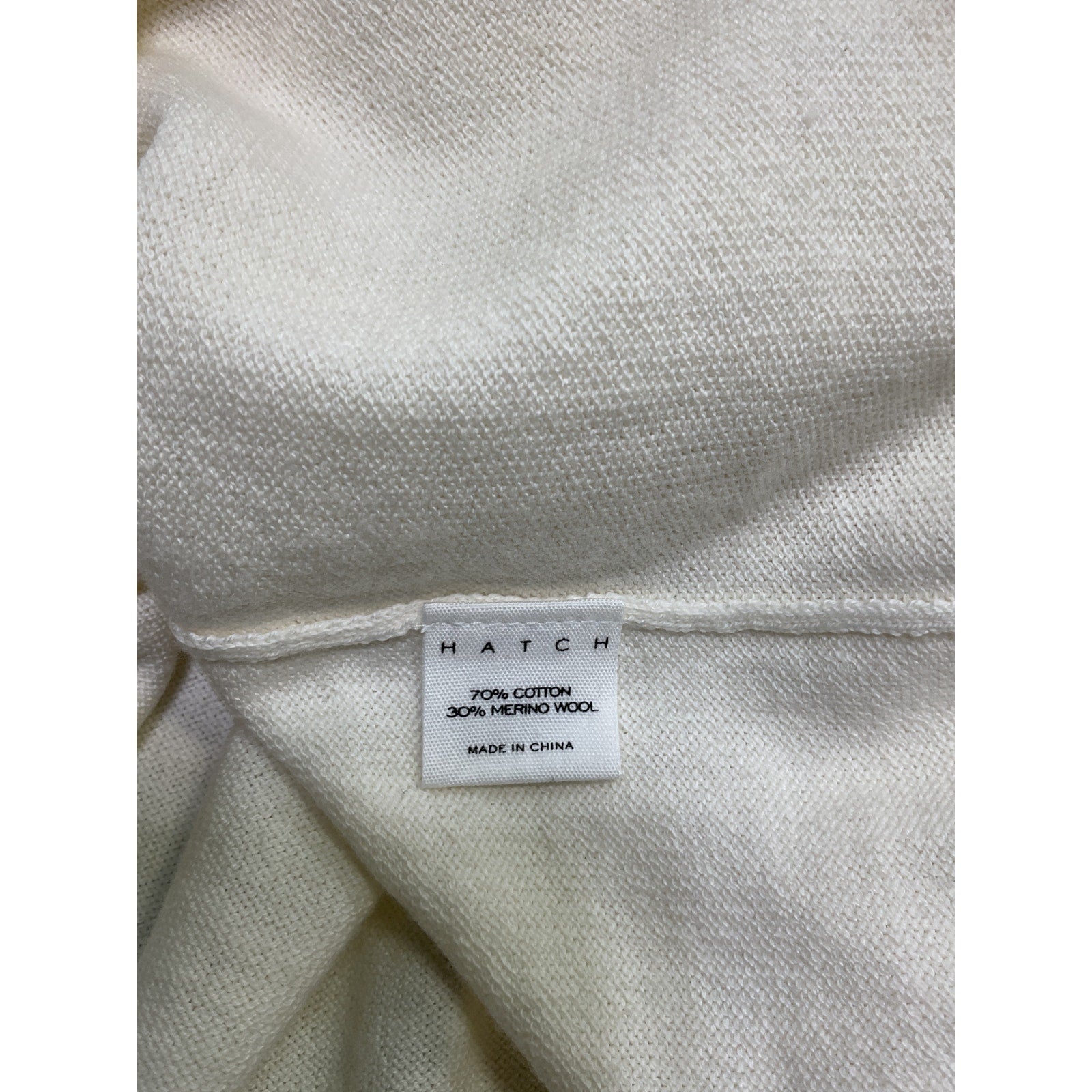Hatch 'The Noa' White Cotton V-Neck Dolman Sweater Size 4 - NWT