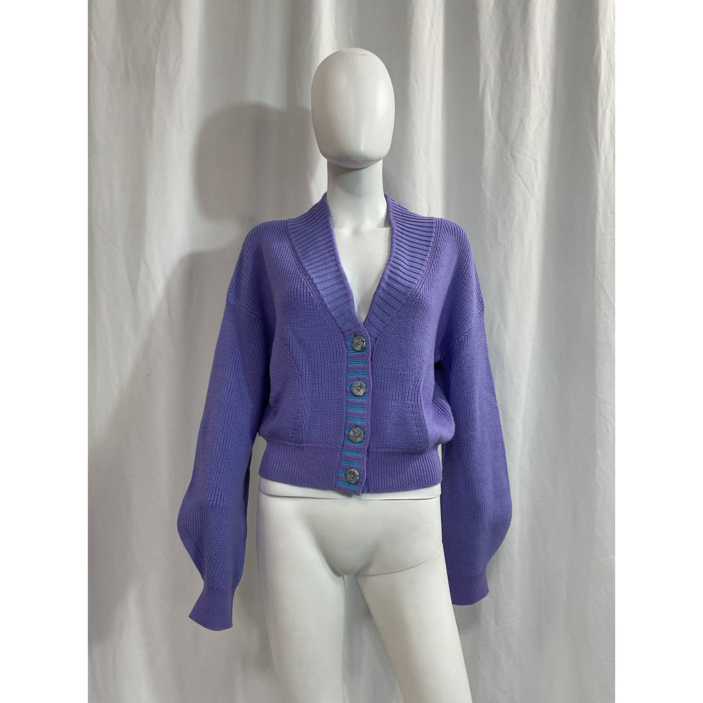 Diane Von Furstenberg 'Merl' Purple Cardigan Size M