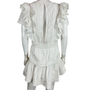 Loveshackfancy Ruffled White Natasha Mini Dress Size S