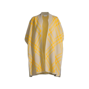 Burberry Elegant Hunter Mimosa Carly Check Wool Cape