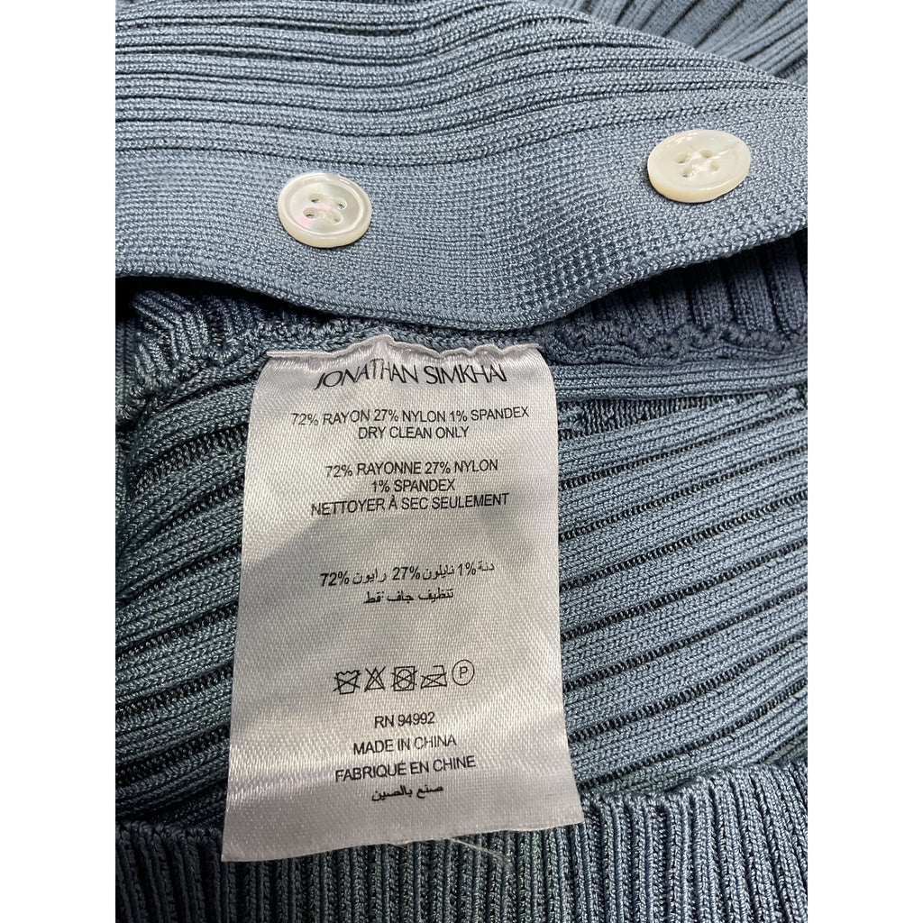 Simkhai 'Sol' Blue Rayon Crop Top Size XS