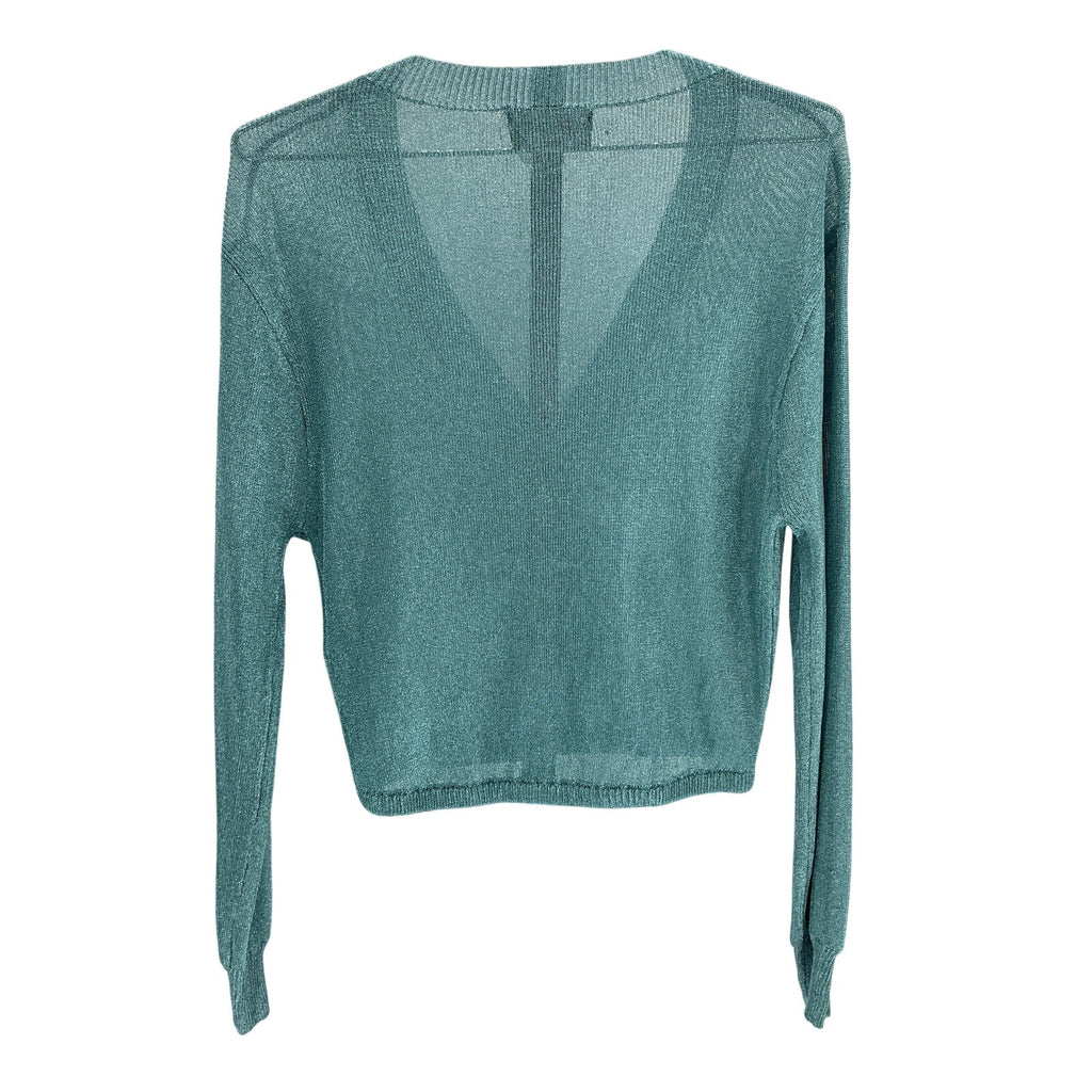Ser.O.Ya 'Moni' Blue Viscose Metallic Cardigan Top Size S