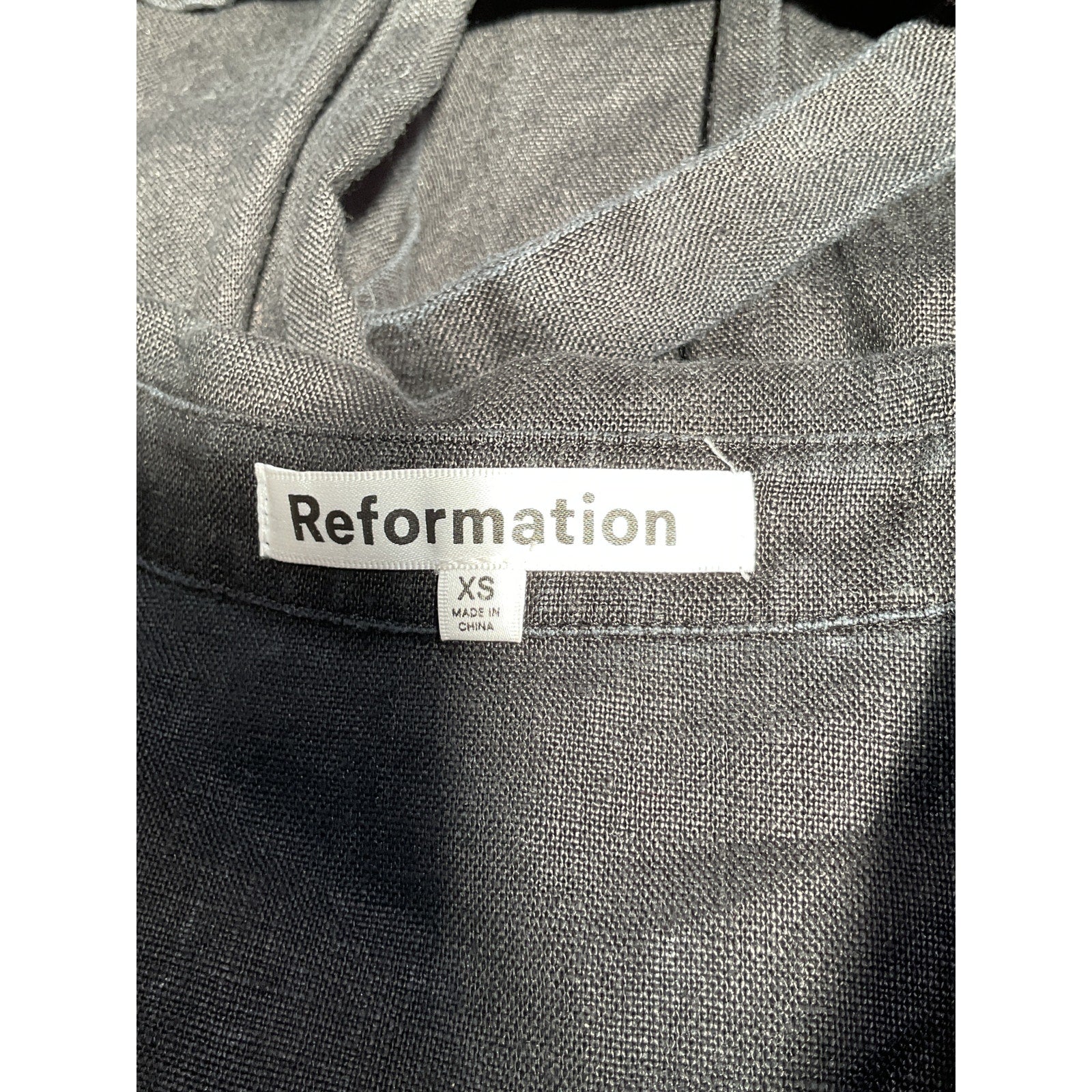 Reformation 'Refscale' Black Aero Linen Dress Size XS