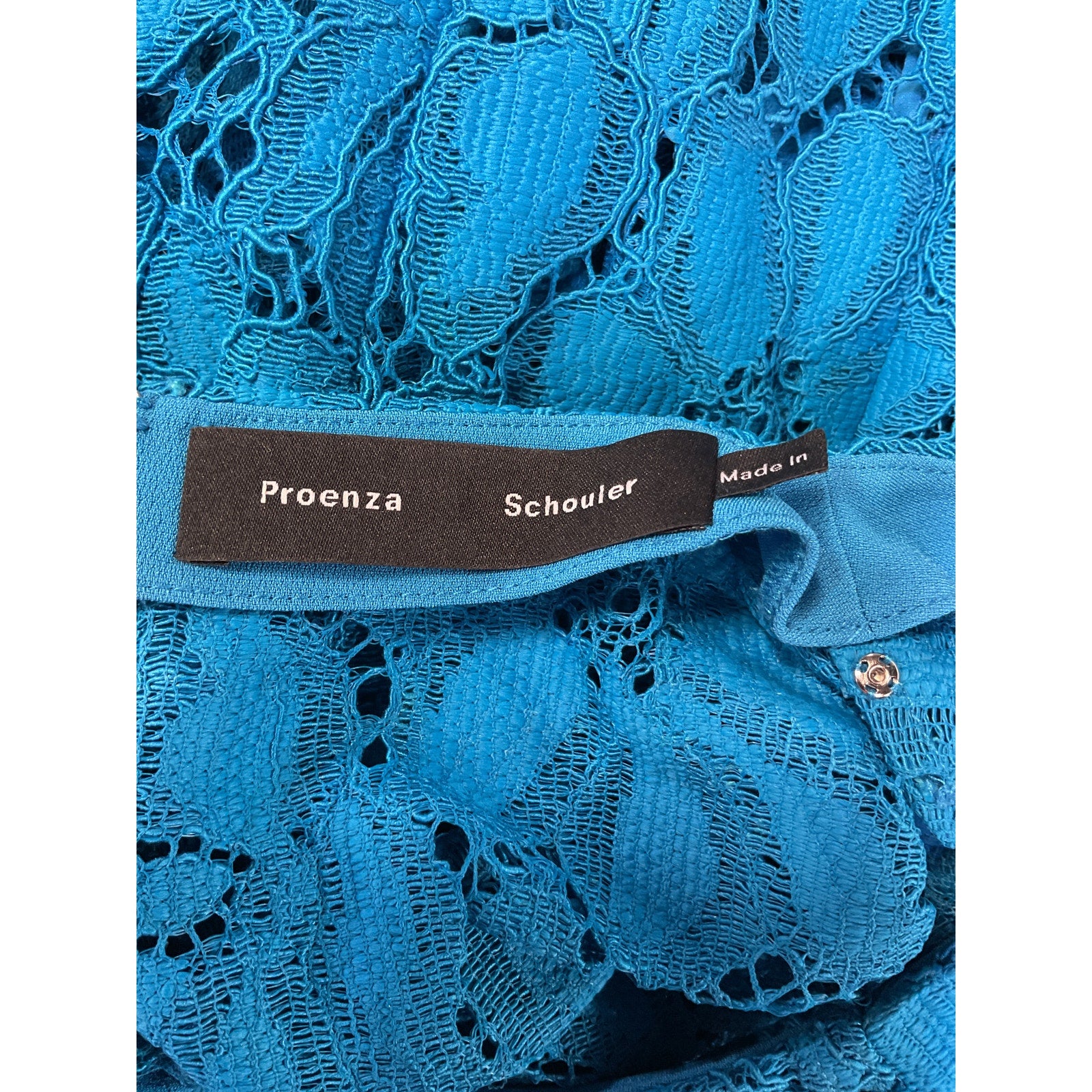 Proenza Schouler 'Corded' Blue Lace Mini Dress Size 8