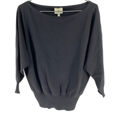 Tuckernuck Wide Neck Black Valencia Top Size S NWT