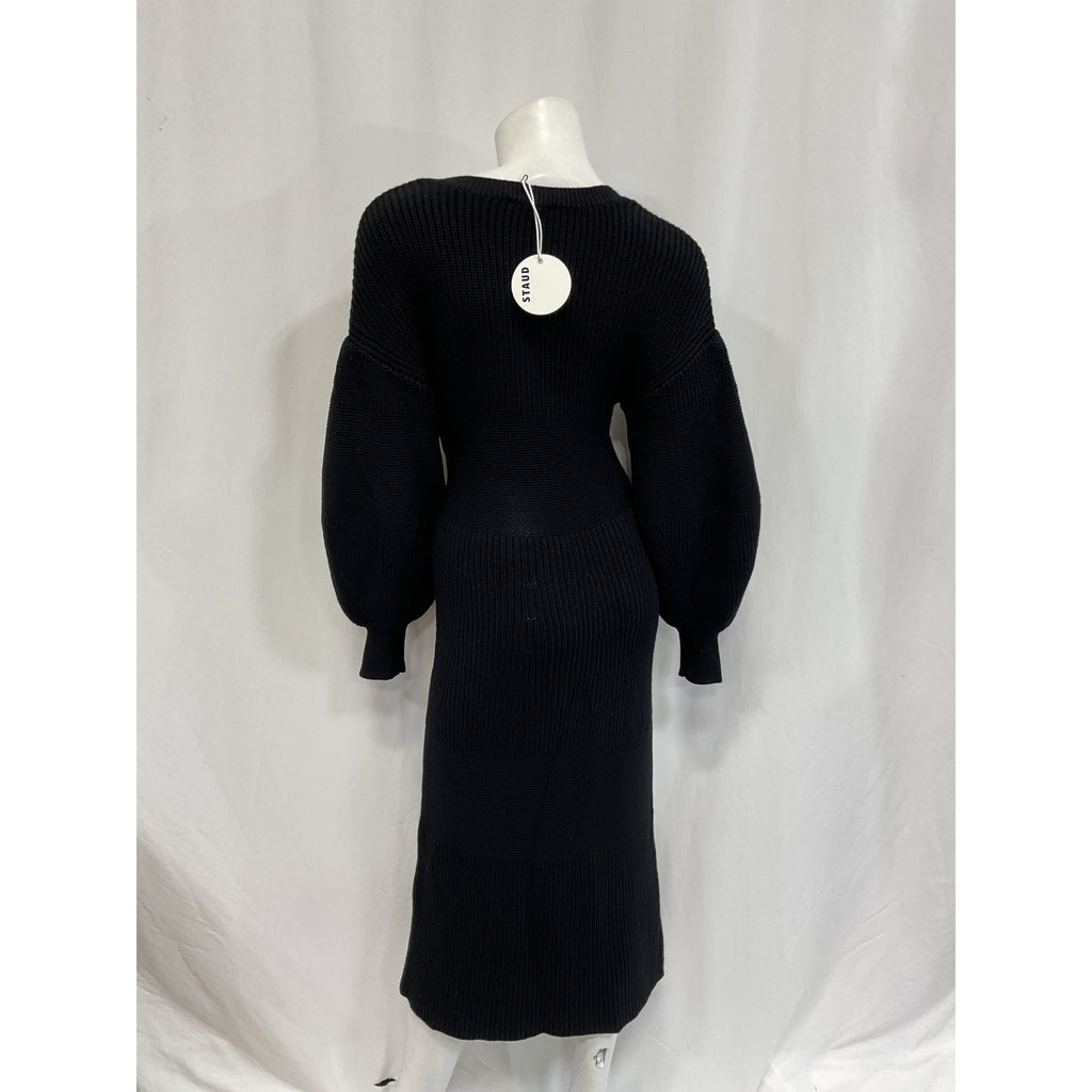 Staud 'Carnation' Black Dropped Shoulders Dress Size XS - NWT