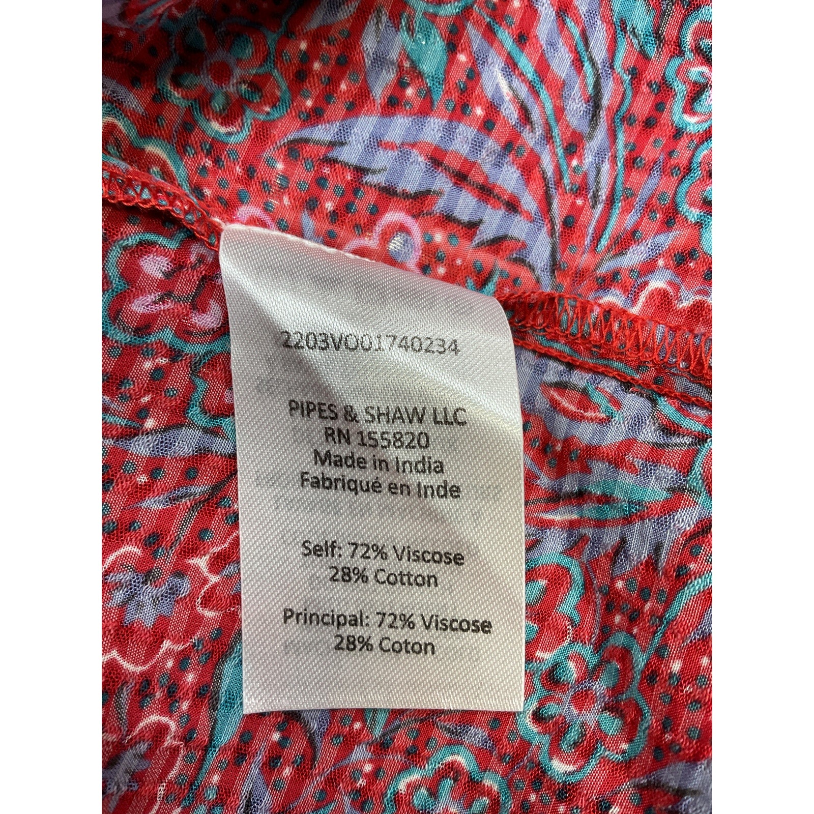 Veronica Beard 'Sarah' Red Viscose Floral Tie Top Size M