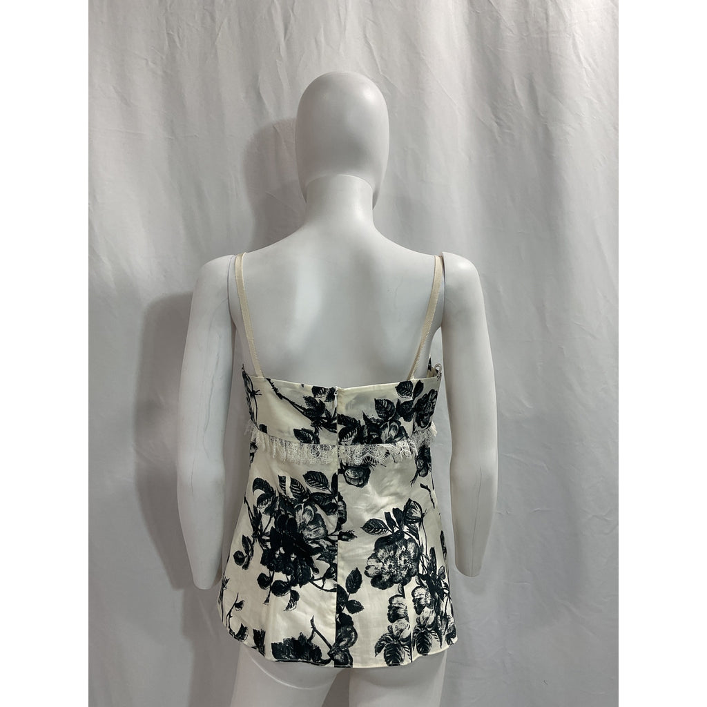 Brock Collection 'Siria' White Floral Print Camisole Top Size 8