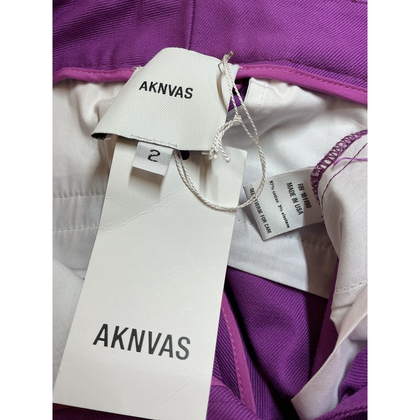 Aknvas 'O'Connor' Purple Pant Size 2 - NWT