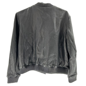 Muubaa Textured Black Bomber Jacket Size Uk 16 / US 12