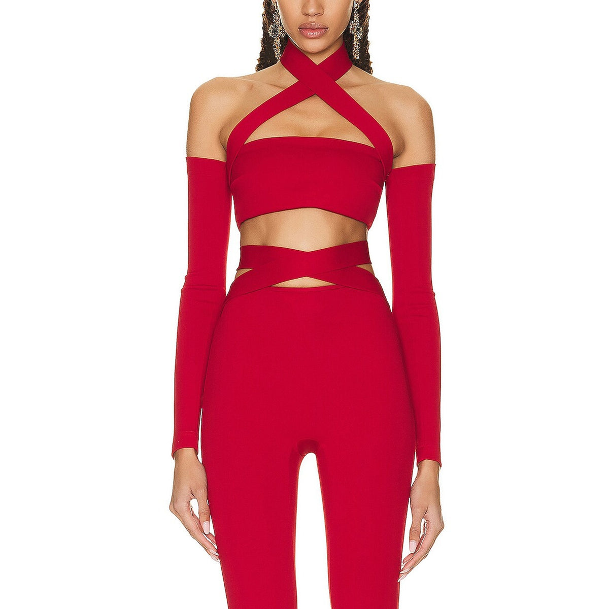 Dolce & Gabbana Chic Red Crisscross Halter Top Size IT 36 / US 0